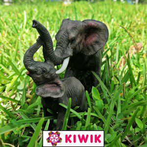 Elefantes en material de resina importada