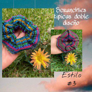 Scrunchies típicas con doble diseño