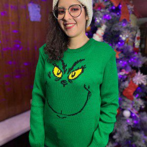 Suéter Navideño diseño Grinch, Unisex