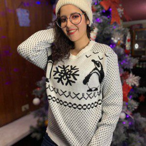 Suéter Navideño diseño Pinguino, Unisex