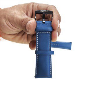 PULSERA CUERO AZUL T6