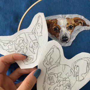 Bordado de Perros Chihuhuas – needle painting