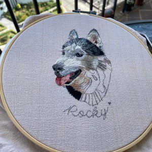 Bordado de Husky Siveriano – needle painting