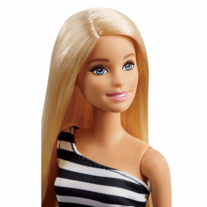 Muñeca con vestido de rayas Mattel