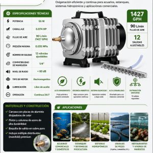 Oxigenador 55W tilapia hidroponia
