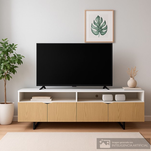 Estante para TV con Espacio de Almacenamiento